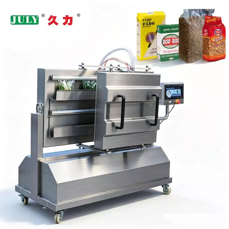 Tilt Vertical Vacuum Packaging Machine For Rice Grain Stand Up Pouch Sealing | Low Noise Food Vacuum Sealer