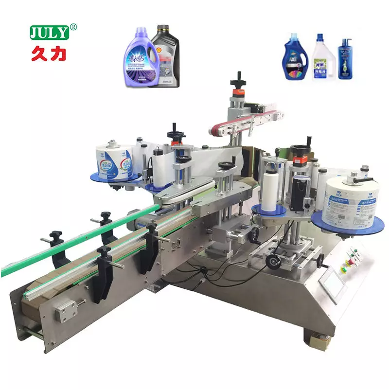 Automatisches Doppel-Seitenetikettiermaschine für Flaschen | ±1 mm hohe Präzision, 25-60 Flaschen/Min. für Reinigungsmittel & Chemiekrüge