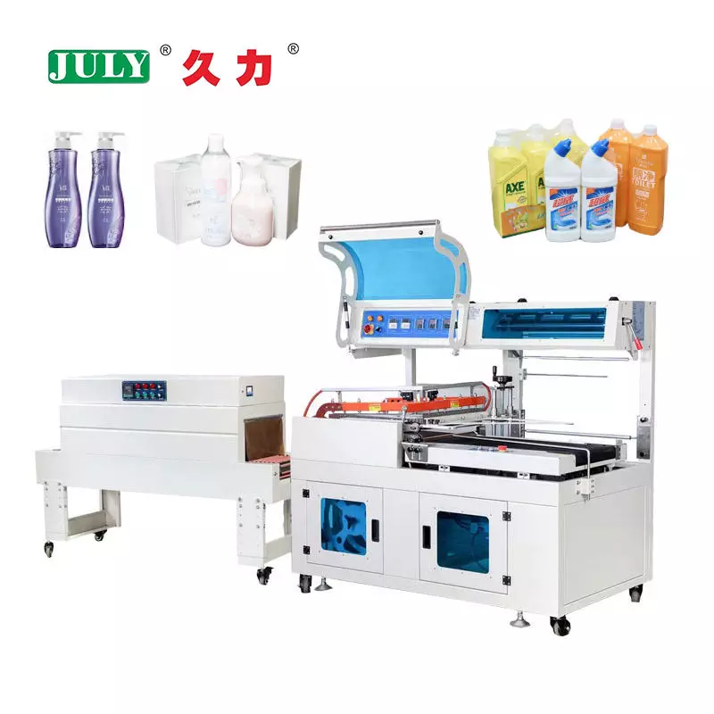 Automatic L-Bar Sealer & Heat Shrink Tunnel Machine | PE Film Shrink Wrapping for Cosmetics & Daily Goods