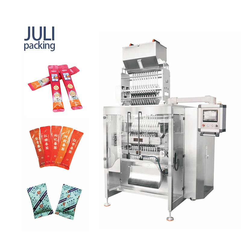 Multi-lane back sealing granule packing machine