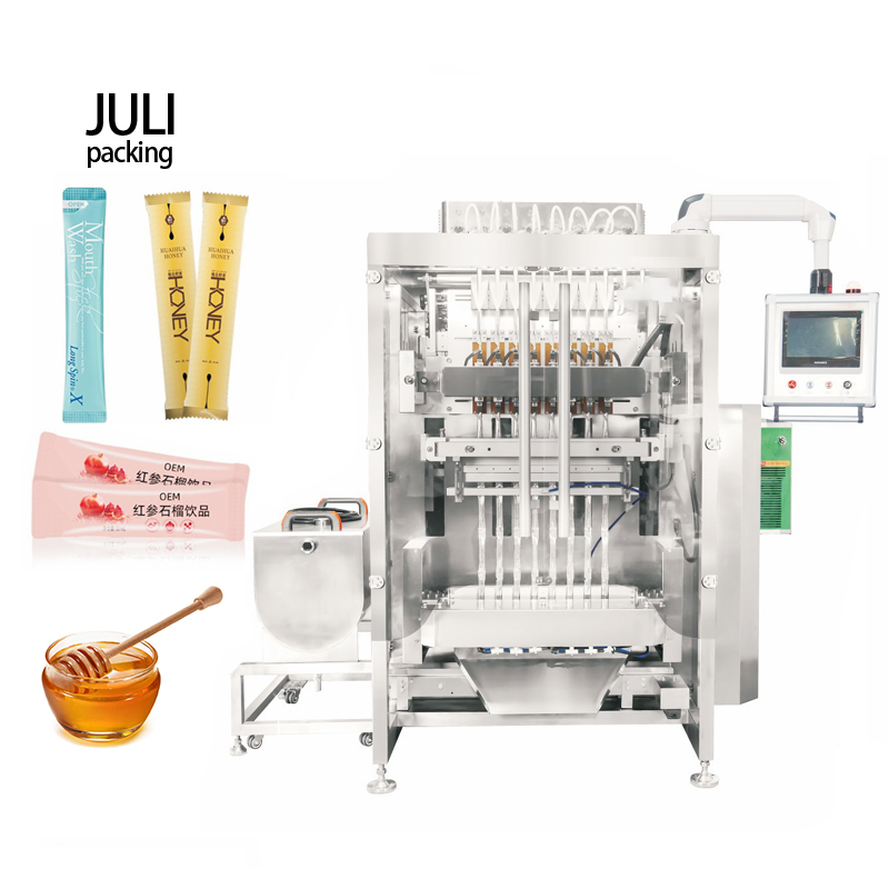 Multi-lane back sealing liquid paste packing machine