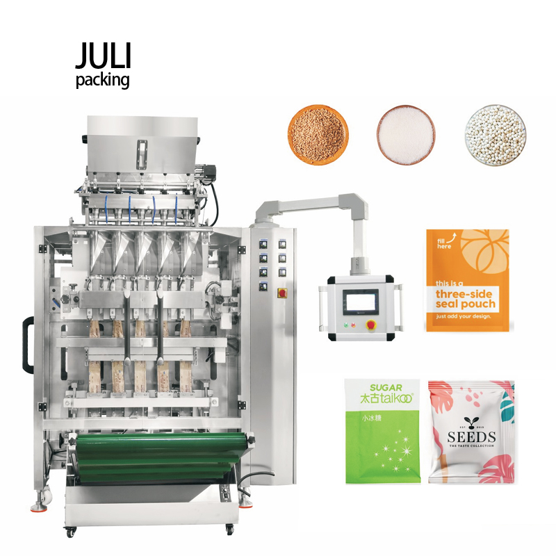 Multi-lane 3 side sealing granule packing machine